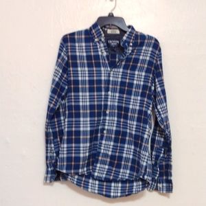 The New Ivy Brand Vintage Classics Indigo Blue Plaid Button Front Shirt Size S
